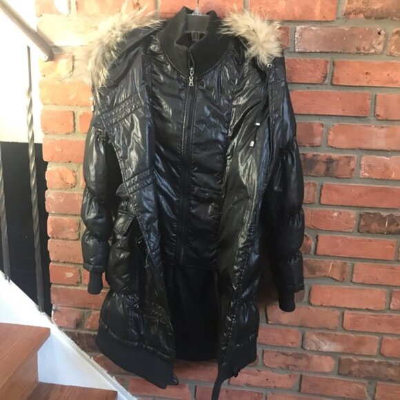 RUDSAK Down Hood Puffer Parka Winter Coat Vest  Raccoon Fur Collar Jacket Zip XS - Picture 5 of 16